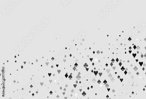Light Silver, Gray vector texture with playing cards.