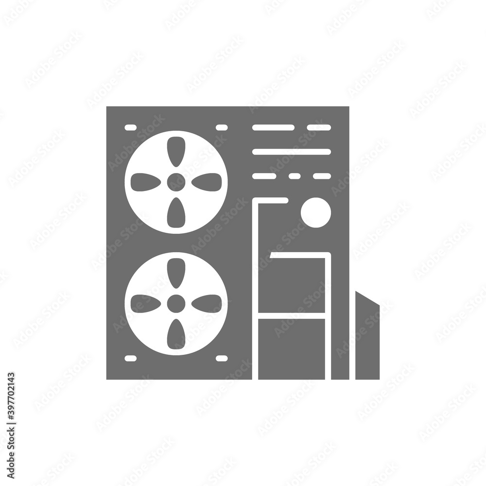 Vector multi-split system, air conditioner grey icon. Vector multi-split system, air conditioner grey icon.