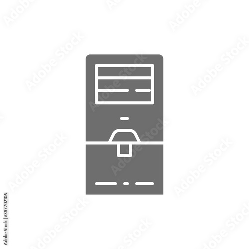 Vector portable air conditioner, cooler grey icon.