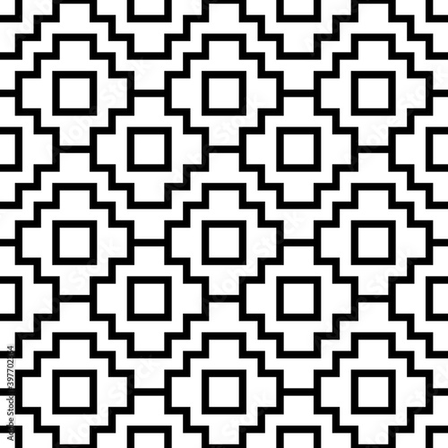 Inca crosses seamless pattern. Folk background. Geometric wallpaper. Ethnic ornament. Grid image. Tribal motif. Ancient mosaic. Digital paper, web design, textile print, abstract. Vector artwork.