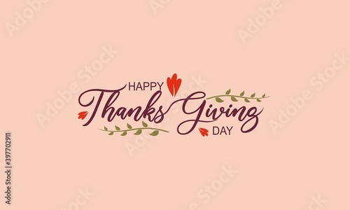 Happy Thanksgiving Day typography vector design for greeting cards and poster on a textural background design template celebration. Happy Thanksgiving inscription, lettering.