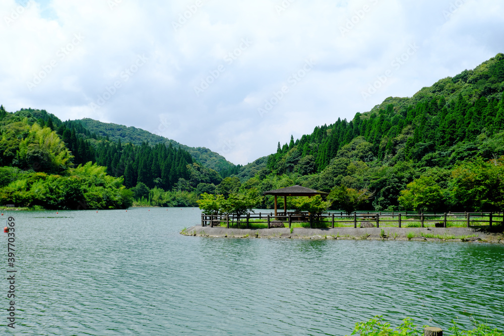 竹山ダムの美しい風景