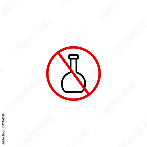 no flask sign symbol. Vector EPS 10. Chemical free symbol. Organic food, no additives, no preservatives. Natural food. Vector illustration can be used for topics like food, healthy eating, market