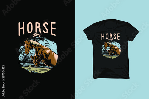 Horse Jump For T-shirt Design