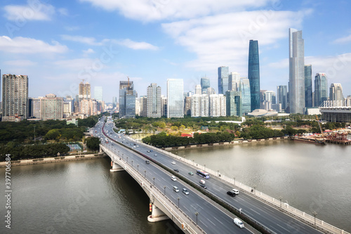 Aerial photography China modern city architecture landscape skyline