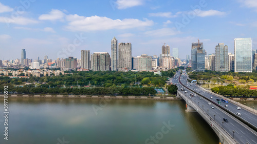 Aerial photography China modern city architecture landscape skyline