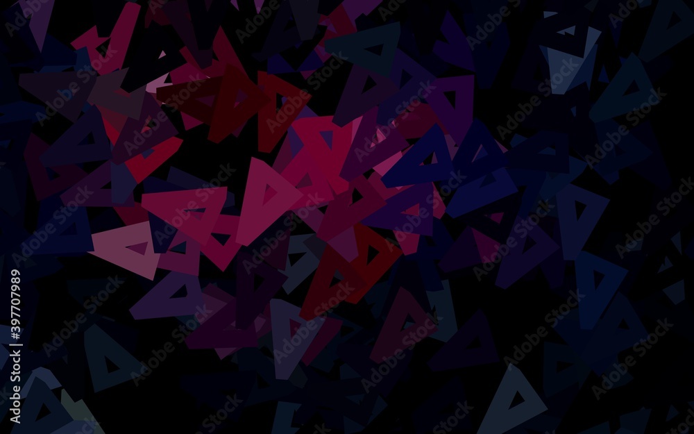 Obraz premium Dark Pink, Red vector backdrop with lines, triangles.