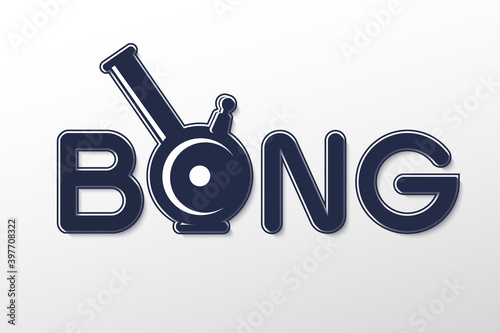 Creative sign. Hand Drawn lettering BONG . Logo for t-shirts, poster, card, invitation, placard, brochure, flyer, sticker. Vector. Isolated.