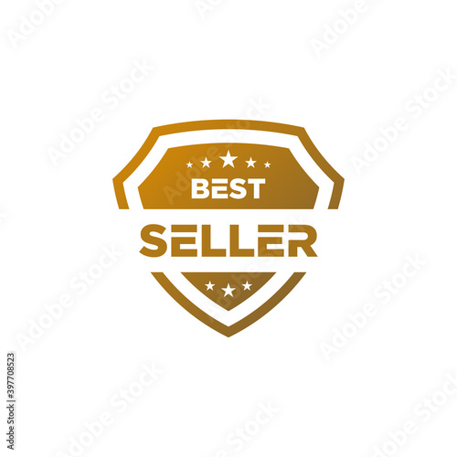 best seller gold icon shield vector