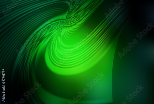 Dark Green vector glossy abstract backdrop.