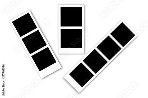Retro photo film in retro style. Vector template. Blank space. Vector blank cinema film strip. Stock image. EPS 10.