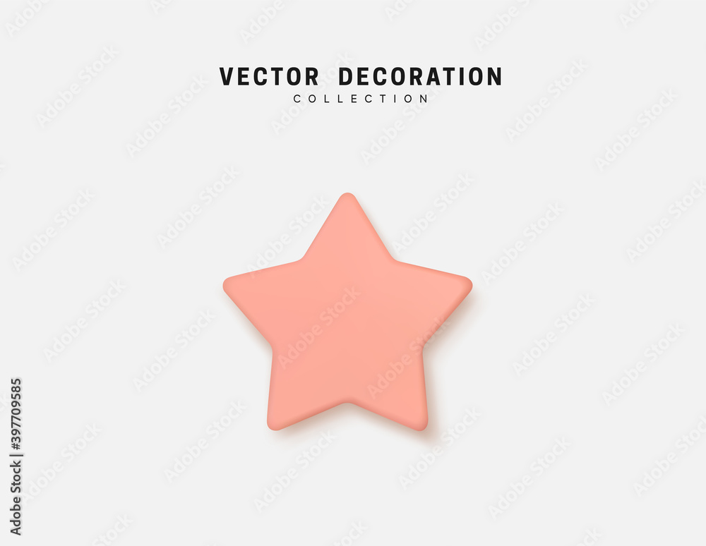 Pink Star isolated 3d object. Vector illustration Pink Star isolated 3d object. Vector illustration
