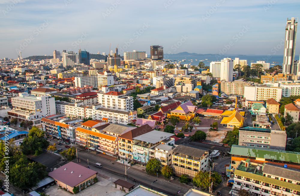 The Cityscape of Pattaya Thailand Asia in the early morning