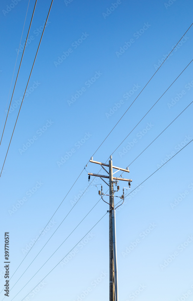 Telecommunication tower and cable lines