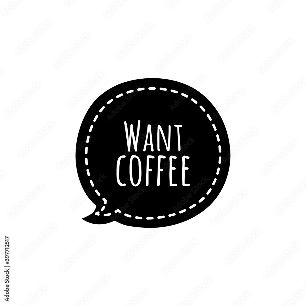 ''Want coffee'' Lettering ''Want coffee'' Lettering