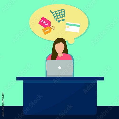 Process e-marketing and e-commerce. Customer orders product