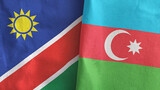 Azerbaijan and Namibia two flags textile cloth 3D rendering