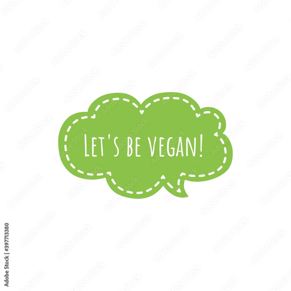 ''Let's be vegan'' Lettering ''Let's be vegan'' Lettering