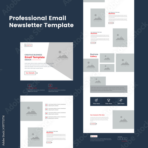 Corporate Business Service Promotional Professional Email Newsletter Template 