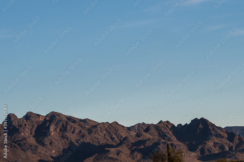 An overlooking view of nature along Quartzsite, Arizona