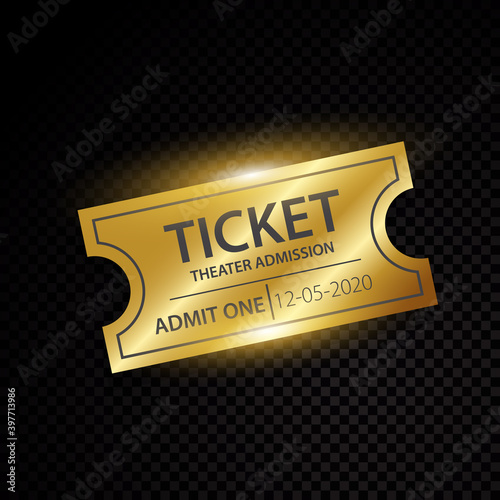 Gold entrance ticket admit one