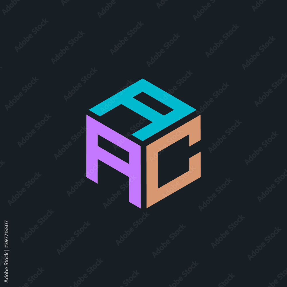 Hexagon logo with three AAC letters. Flat logo for company Hexagon logo with three AAC letters. Flat logo for company