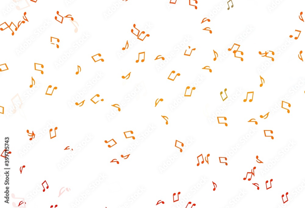 Light Orange vector texture with musical notes. Light Orange vector texture with musical notes.