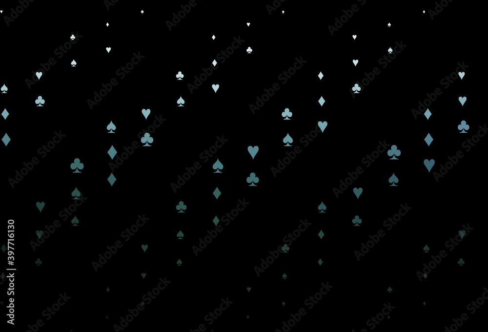 Dark Green vector template with poker symbols. Dark Green vector template with poker symbols.