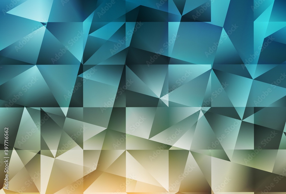 Obraz premium Light Blue, Yellow vector shining triangular layout.