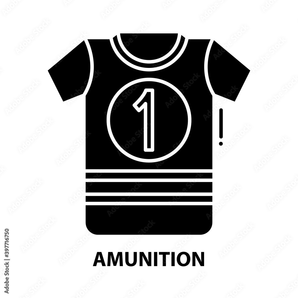 amunition icon, black vector sign with editable strokes, concept illustration amunition icon, black vector sign with editable strokes, concept illustration