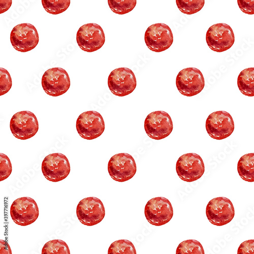 Polka dot red watercolor seamless pattern