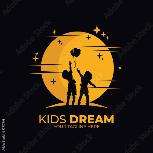 Little kids reaching star logo