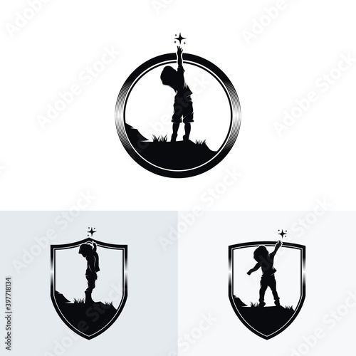 Little kids reaching star logo