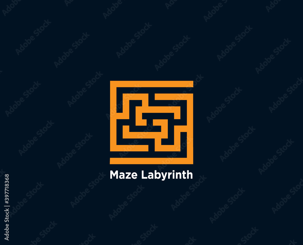 maze labyrinth vector logo icon symbol