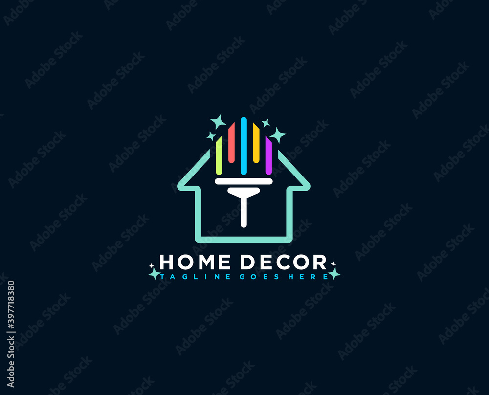 Creative Home decoration and Painting Concept company logo icon vector Design Template