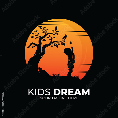 Little kids dream logo design inspiration