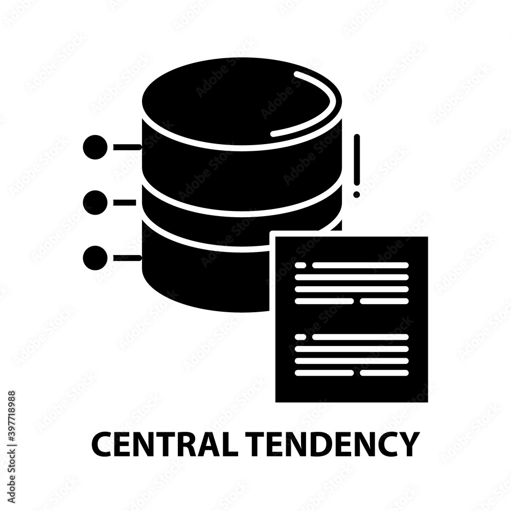 central tendency icon, black vector sign with editable strokes, concept illustration central tendency icon, black vector sign with editable strokes, concept illustration