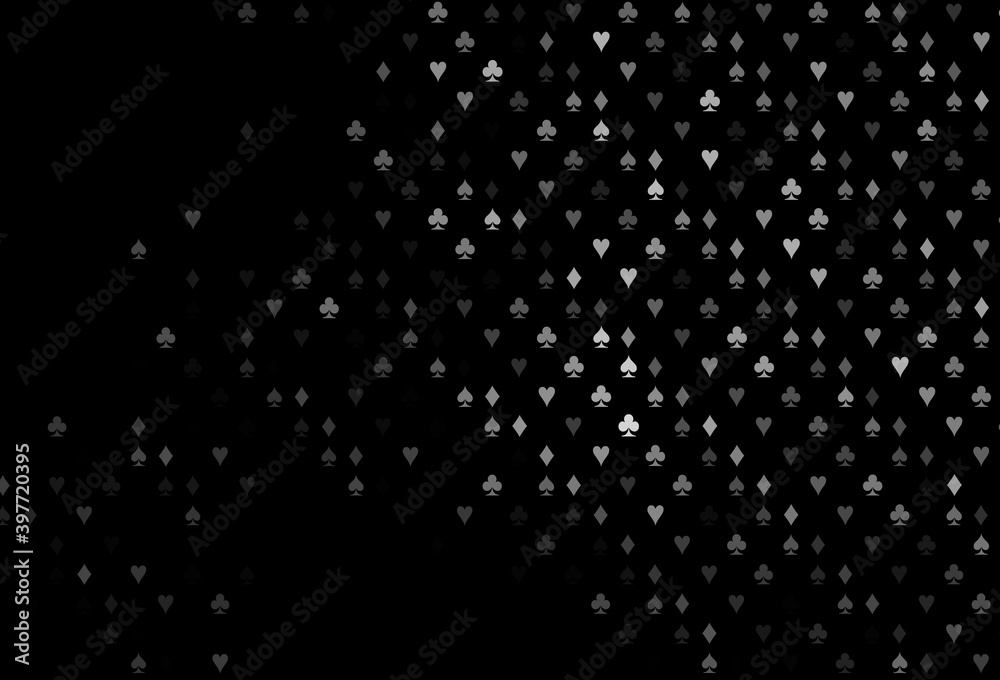 Dark Silver, Gray vector cover with symbols of gamble. Dark Silver, Gray vector cover with symbols of gamble.