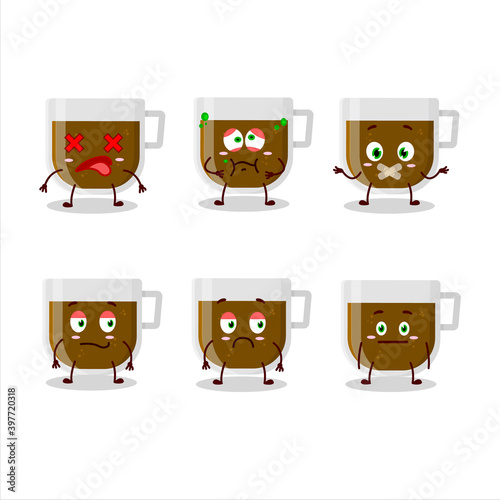 Cup of coffee cartoon character with nope expression