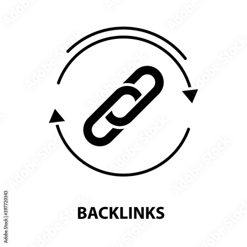 backlinks icon, black vector sign with editable strokes, concept illustration