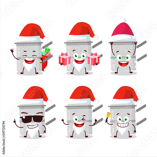 Santa Claus emoticons with double boiler cartoon character