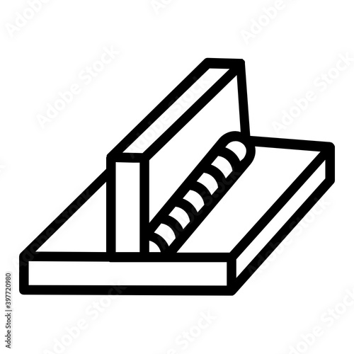 Welding T-welded connection Concept, Steel Sheets Joints with Slag Vector Icon Design, Arc welding equipment and Metal Work Symbol, Construction and Industrial manufacturing Sign, fabrication Process 