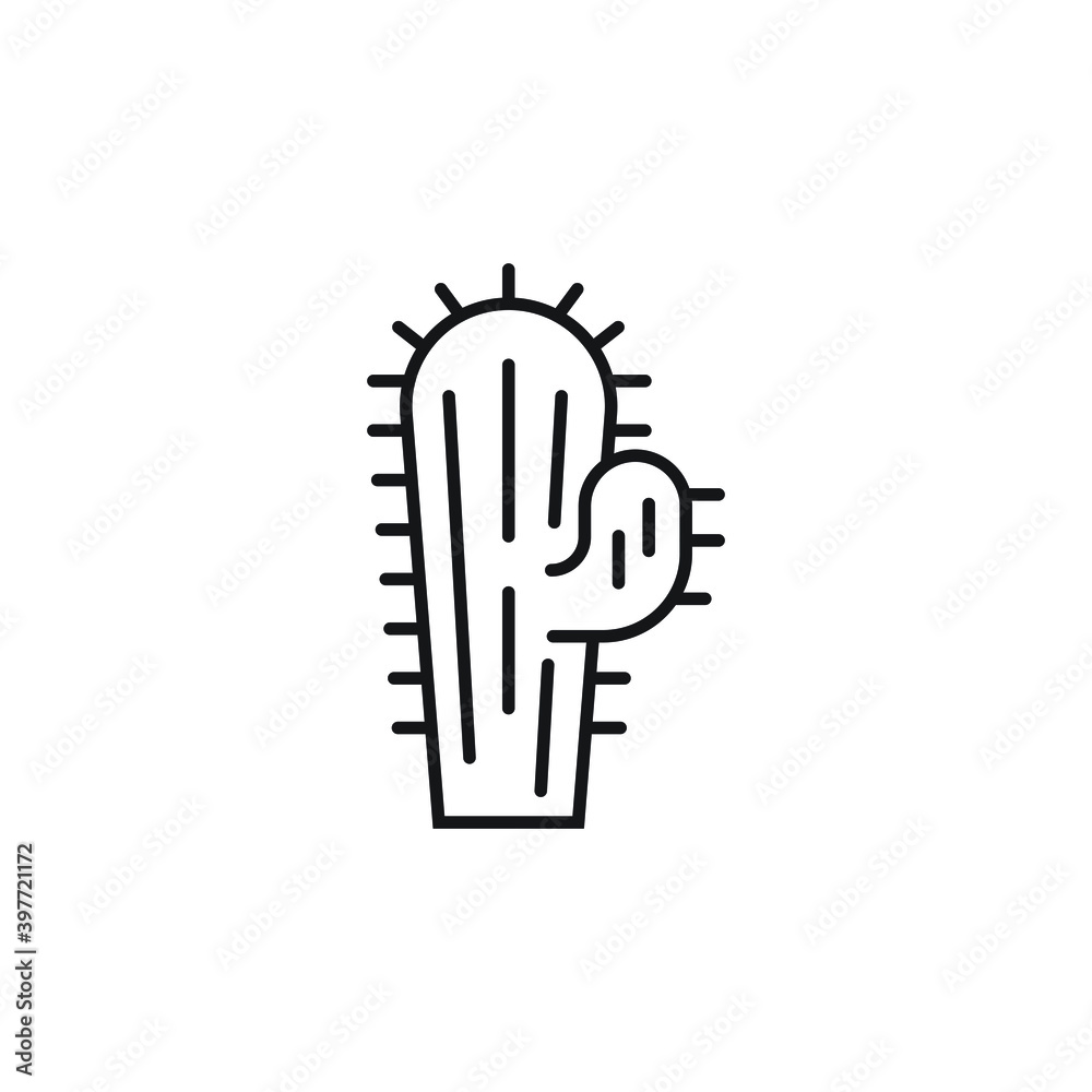 Wild cactus icon design isolated on white background Wild cactus icon design isolated on white background