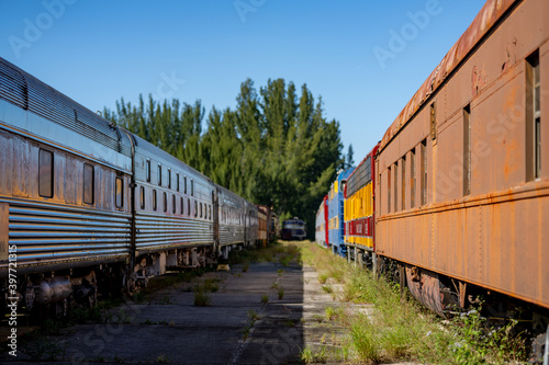 Old abandoned trains at a depot