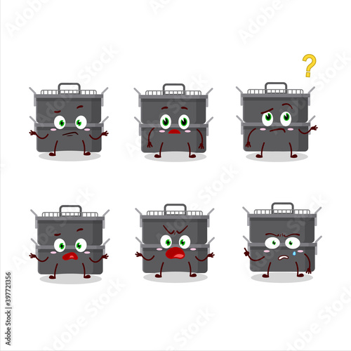 Cartoon character of double roaster pan with what expression