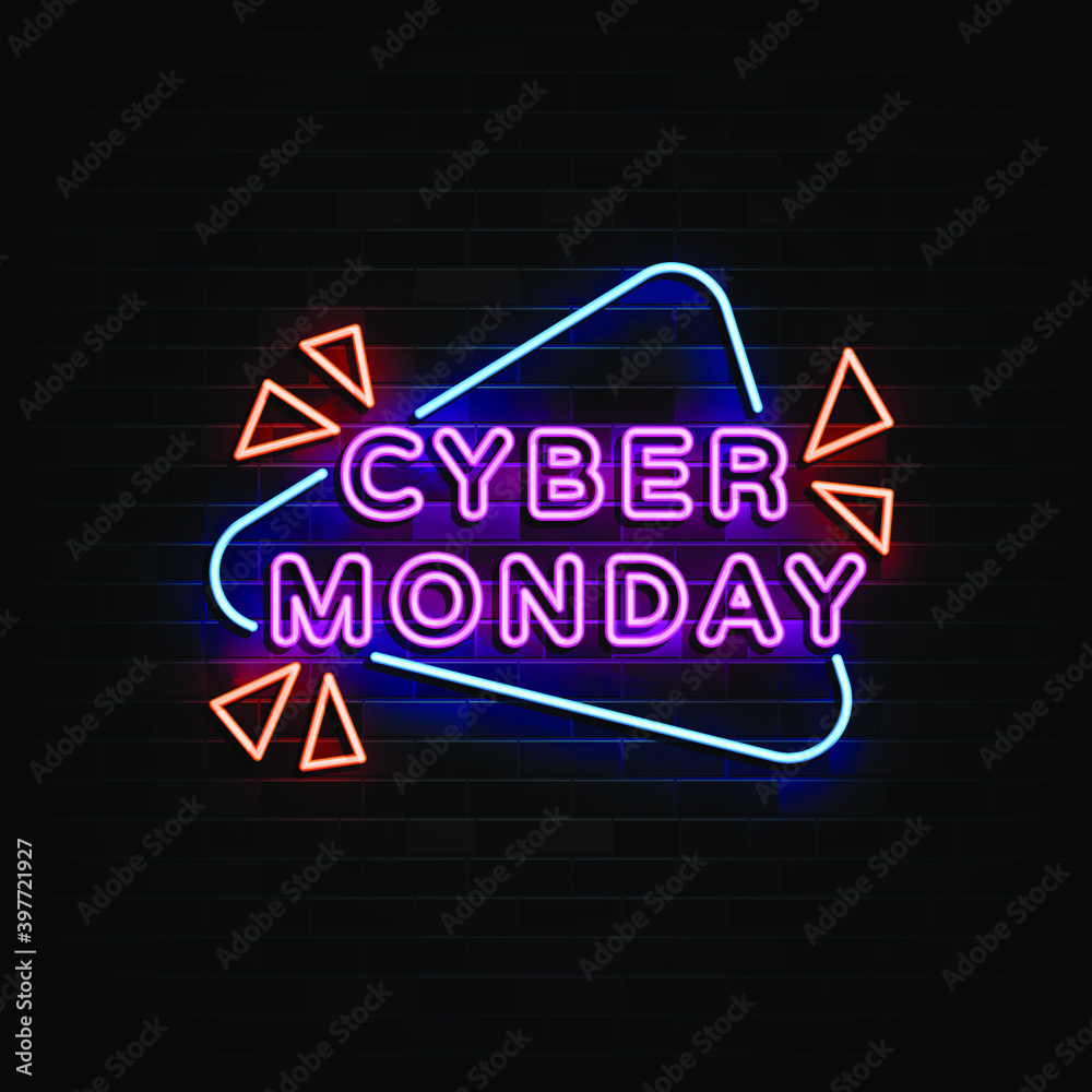 Cyber Monday Neon Signs Vector. Design Template Neon Style Cyber Monday Neon Signs Vector. Design Template Neon Style