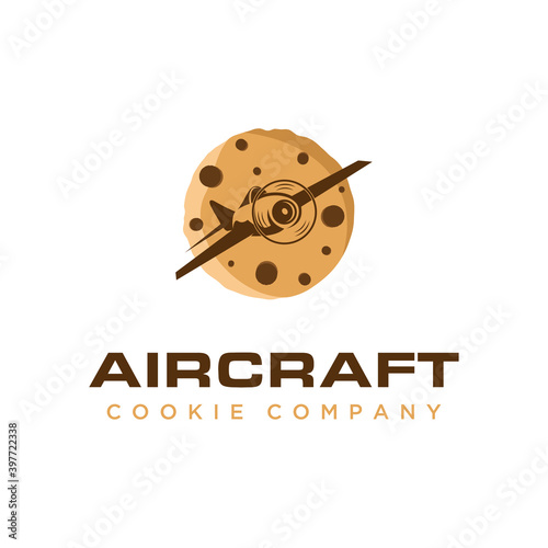 cookies and airplanes logo vector illustration