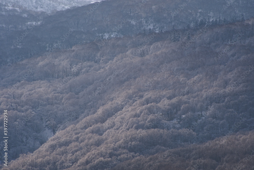Obraz premium 雪を冠した山肌