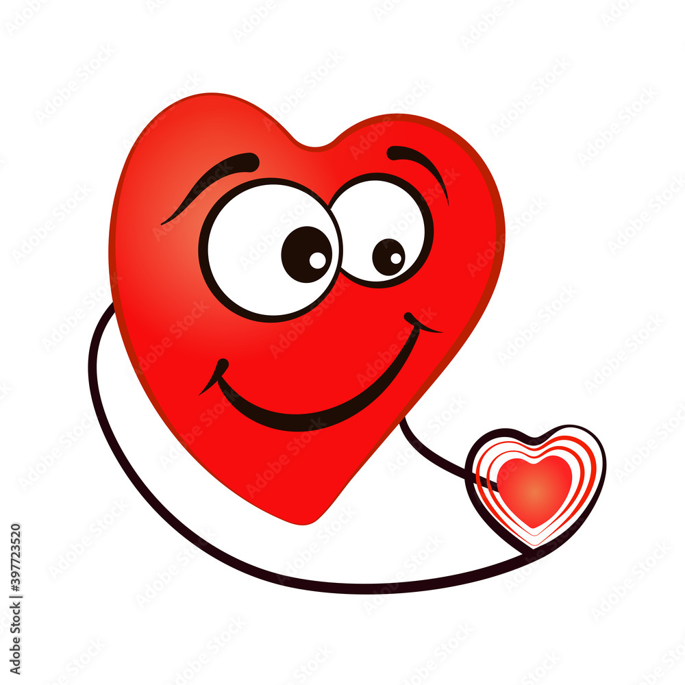 A big red heart holding a small heart A big red heart holding a small heart