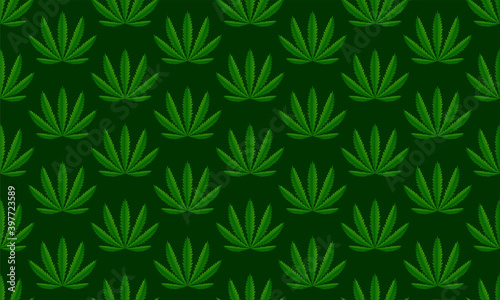 Marijuana leaves seamless vector pattern